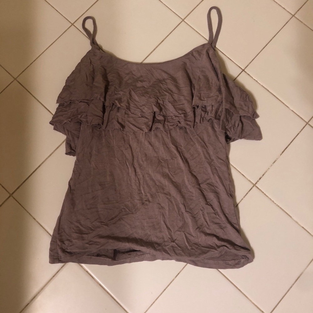 Purple tank with ruffles